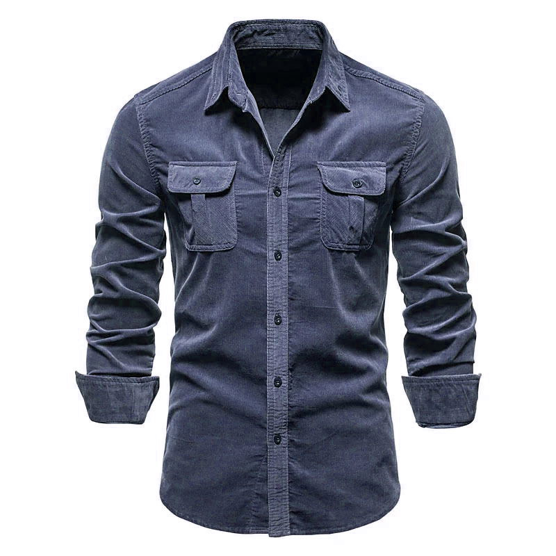 Men's New Corduroy Shirt Cotto - Corduroy Button Up Shirt Men 评论和价格