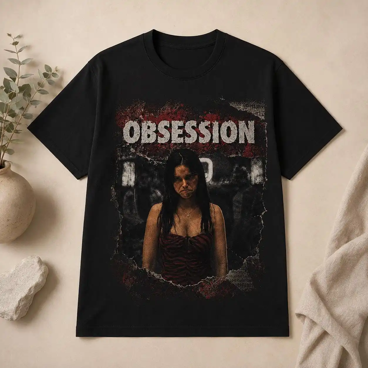 Obsession Graphic T-Shirt, Vin - Acid Wash Vintage Graphic T Shirt 评论和价格