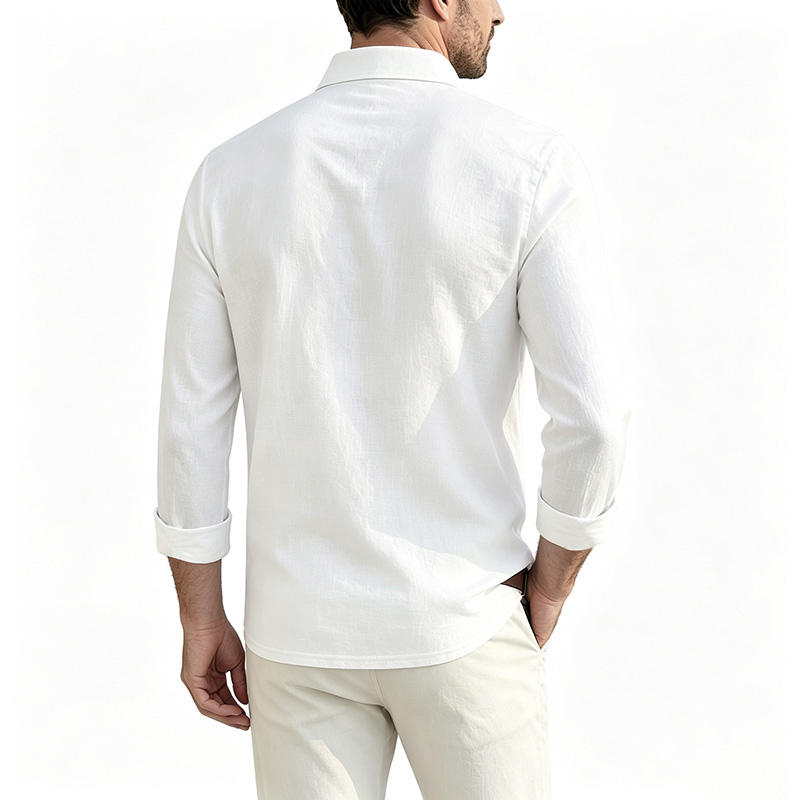 Men Cotton Linen Long Sleeve S - Mens Linen Shirt Long Sleeve 评论和价格