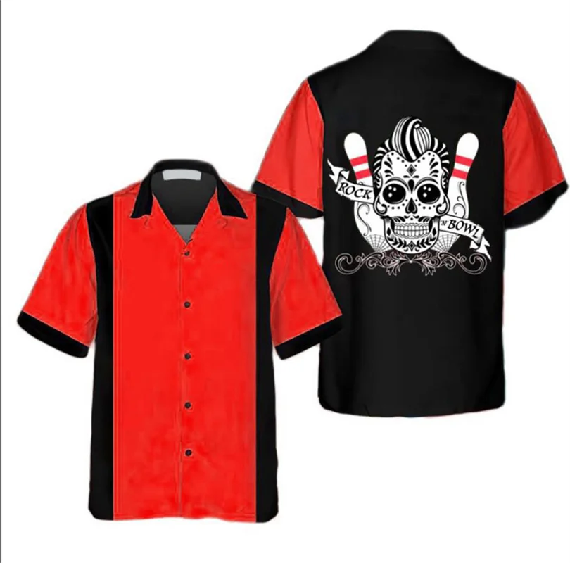 Classic Retro Bowling Ball Pri - Short Sleeve Bowling Shirt Retro 评论和价格