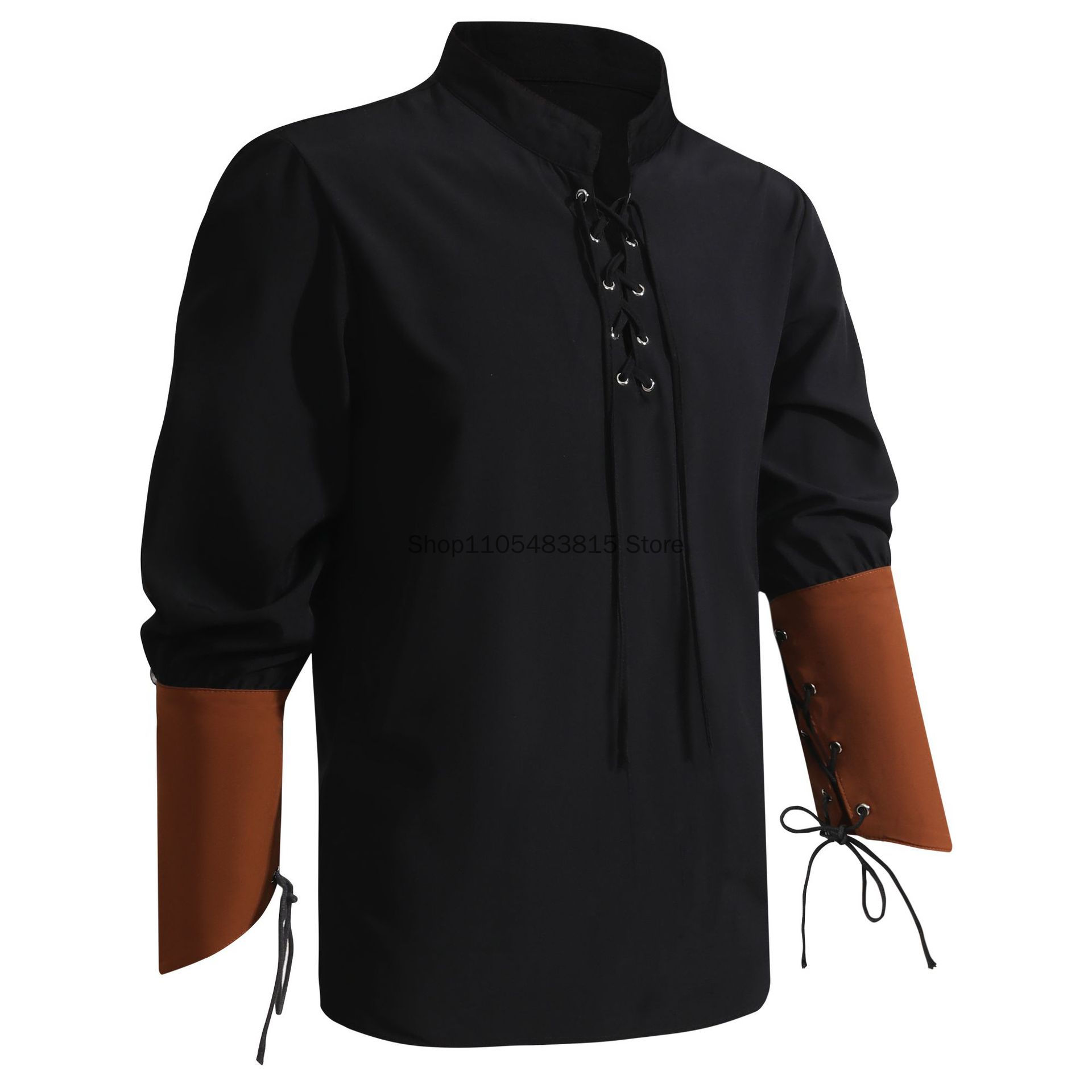 Pirate Shirt for Men - Medieva - Medieval Gothic Lace Up Pirate Shirt 评论和价格