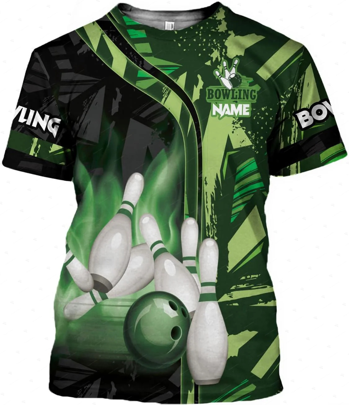 Custom Name Gradient Bowling F - Short Sleeve Bowling Shirt Retro 评论和价格