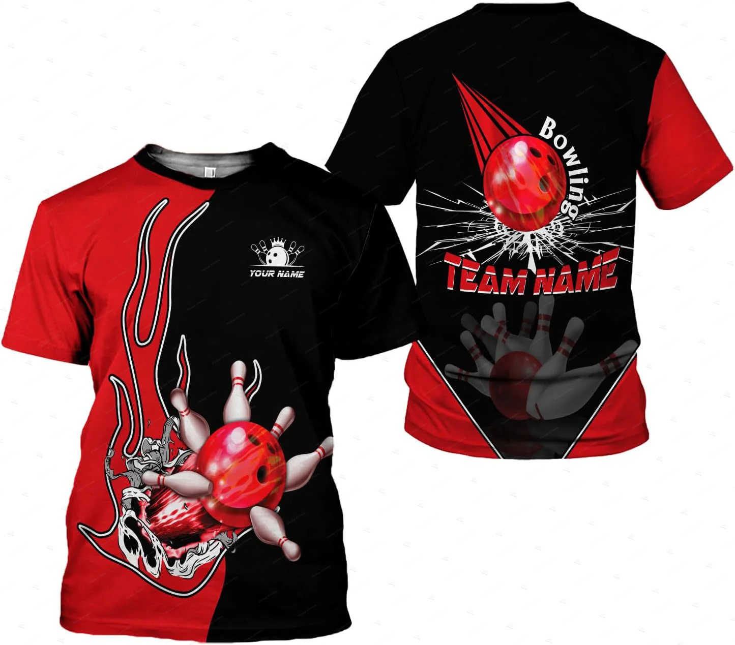 Custom Name Gradient Bowling F - Short Sleeve Bowling Shirt Retro 评论和价格