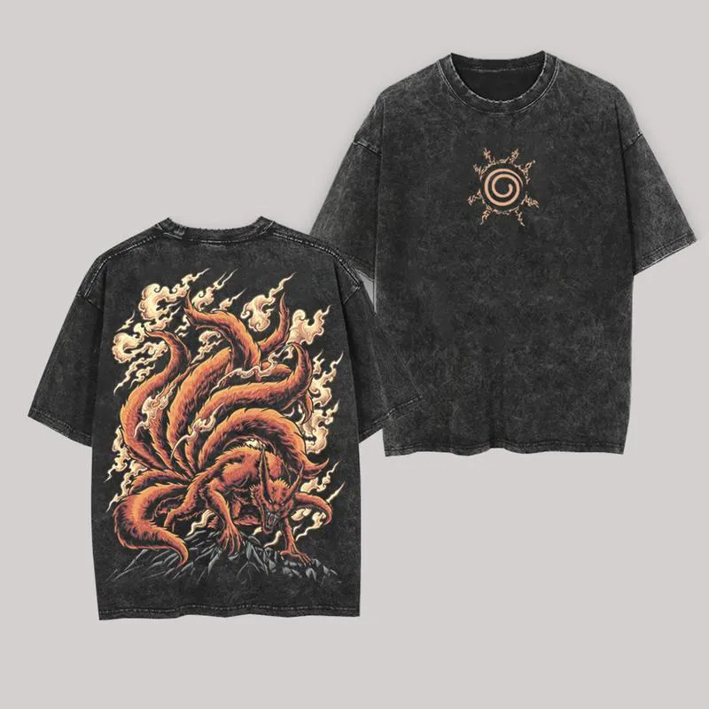 Kurama T Shirt Kyuubi Naruto V - Acid Wash Vintage Graphic T Shirt 评论和价格