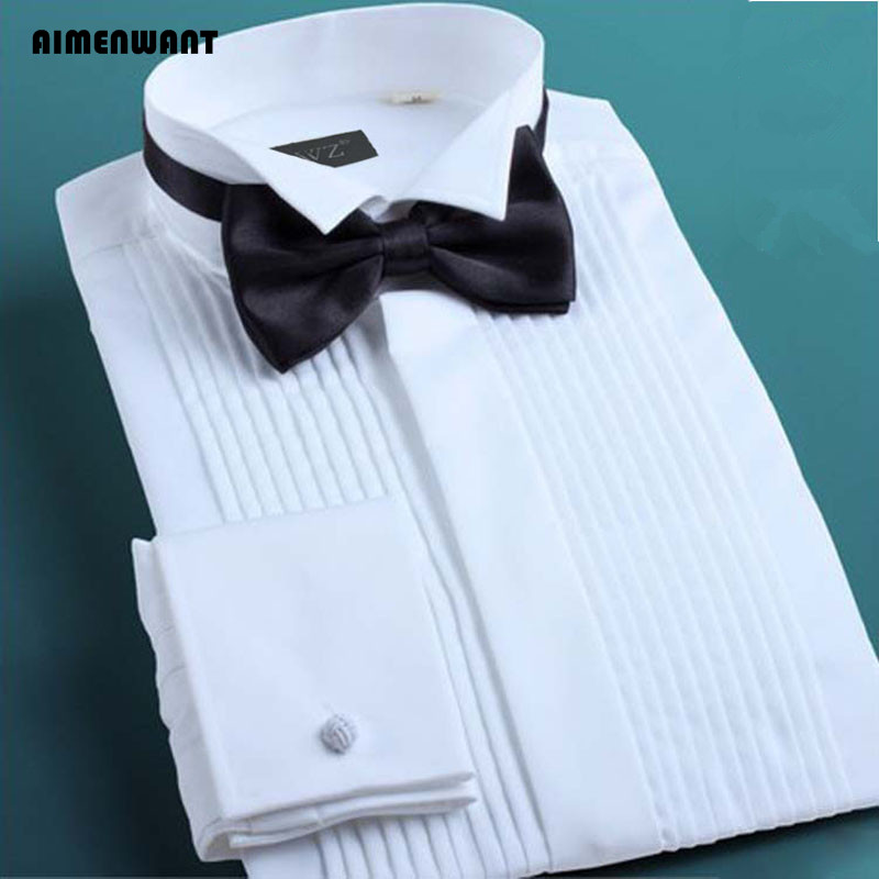 AIMENWANT 2024 Tuxedo Shirts M - Mandarin Collar Formal Shirt Slim Fit 评论和价格