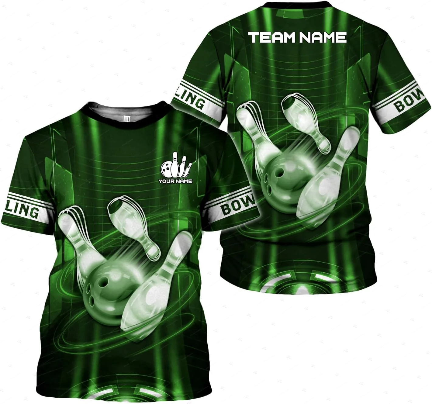 Custom Name Gradient Bowling F - Short Sleeve Bowling Shirt Retro 评论和价格