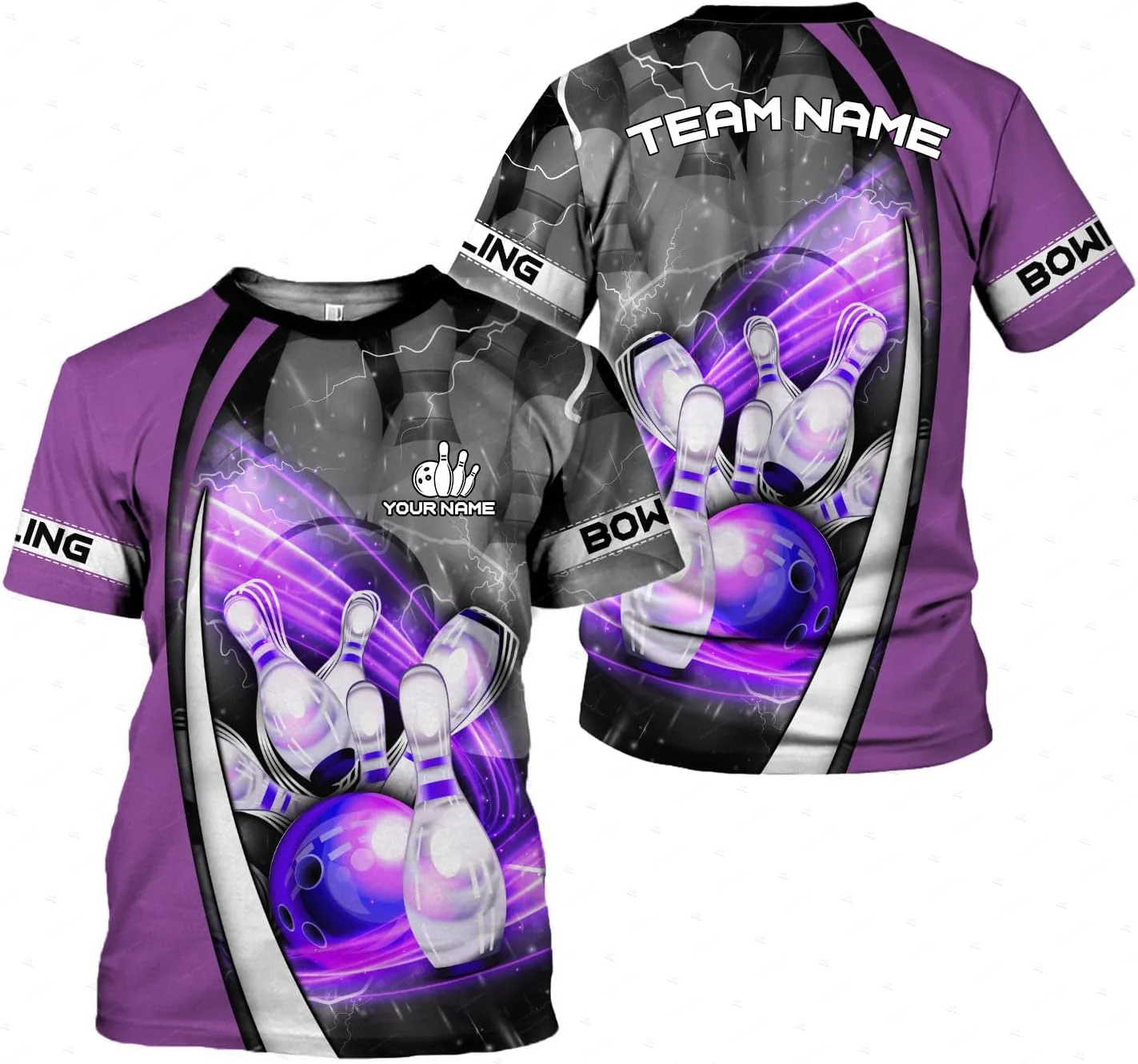 Custom Name Gradient Bowling F - Short Sleeve Bowling Shirt Retro 评论和价格