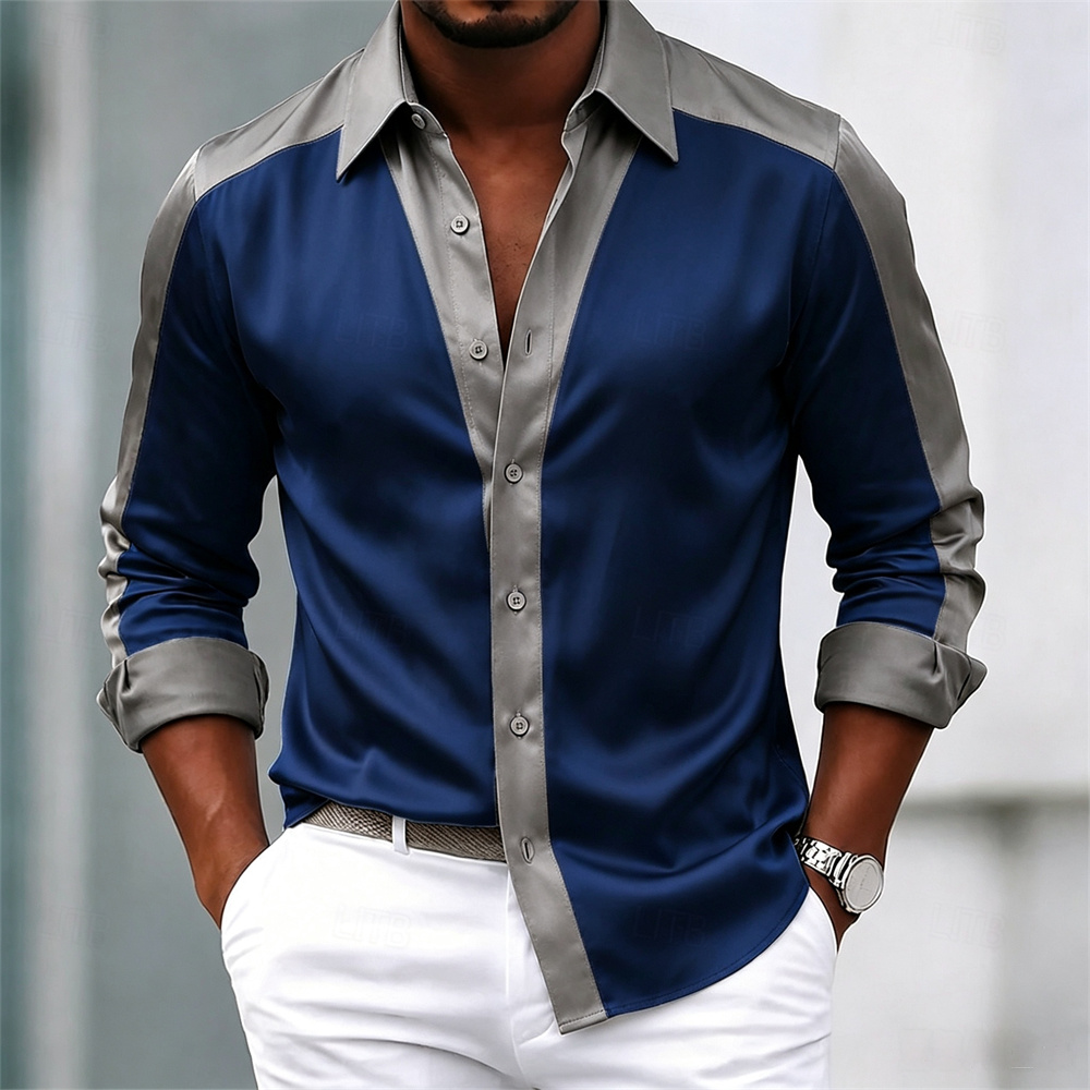 Men's shirt satin shirt dress  - Mens Satin Silk Dress Shirt 评论和价格