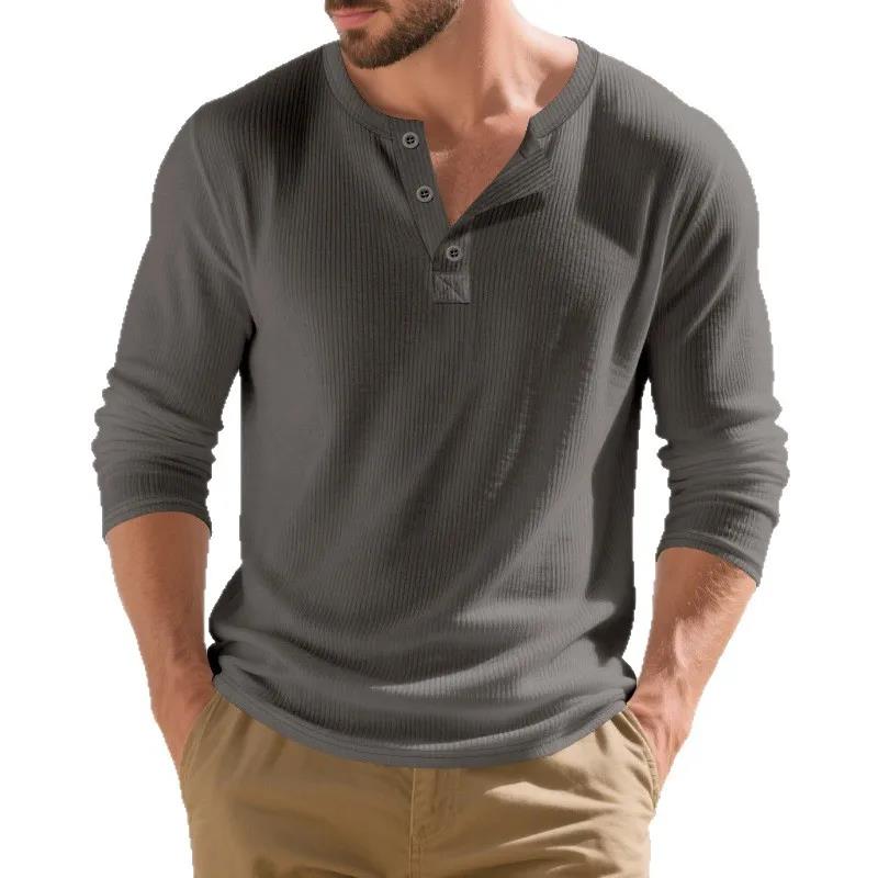 Men's T Shirt Spring Button Lo - Corduroy Button Up Shirt Men 评论和价格