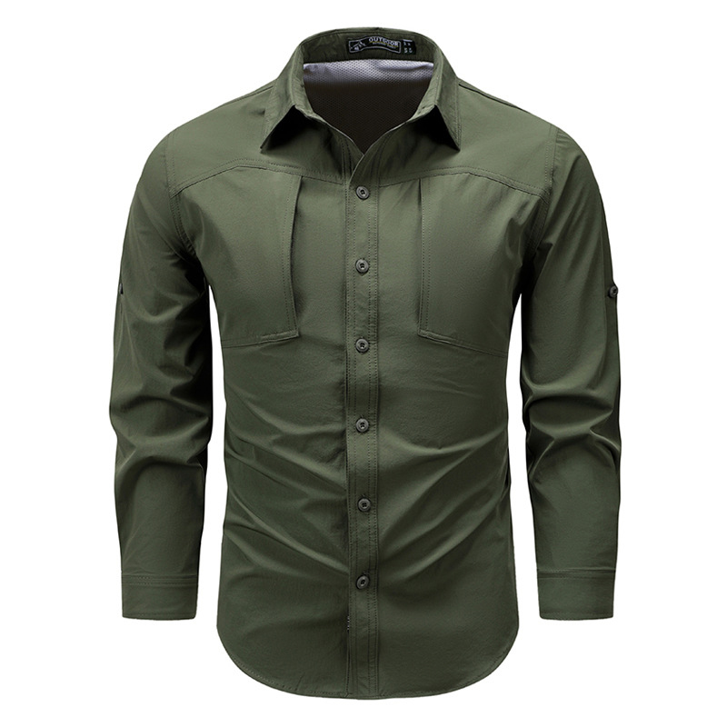 Spring Autumn Men's Long Sleev - Tactical Military Shirt Cargo 评论和价格