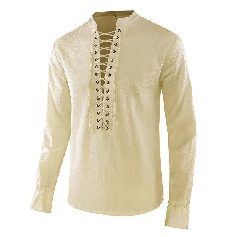 Men's Renaissance Shirt Pirate - Mens Linen Shirt Long Sleeve 评论和价格