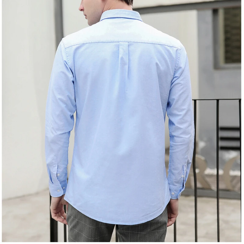 New Men's Oxford Shirt 76% Cot - Oxford Cotton Casual Shirt Business 评论和价格